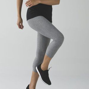 Lululemon Wunder Under Crop III Heathered Slate size 6